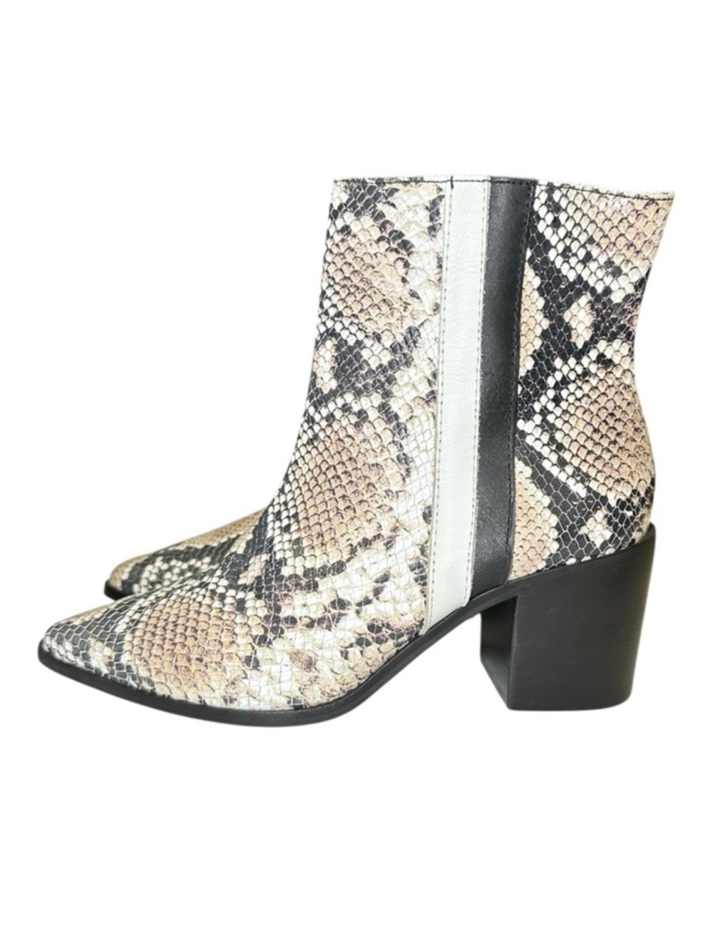 Kaanas Snakeskin Pattern Ankle Boots - Picture 3 of 9
